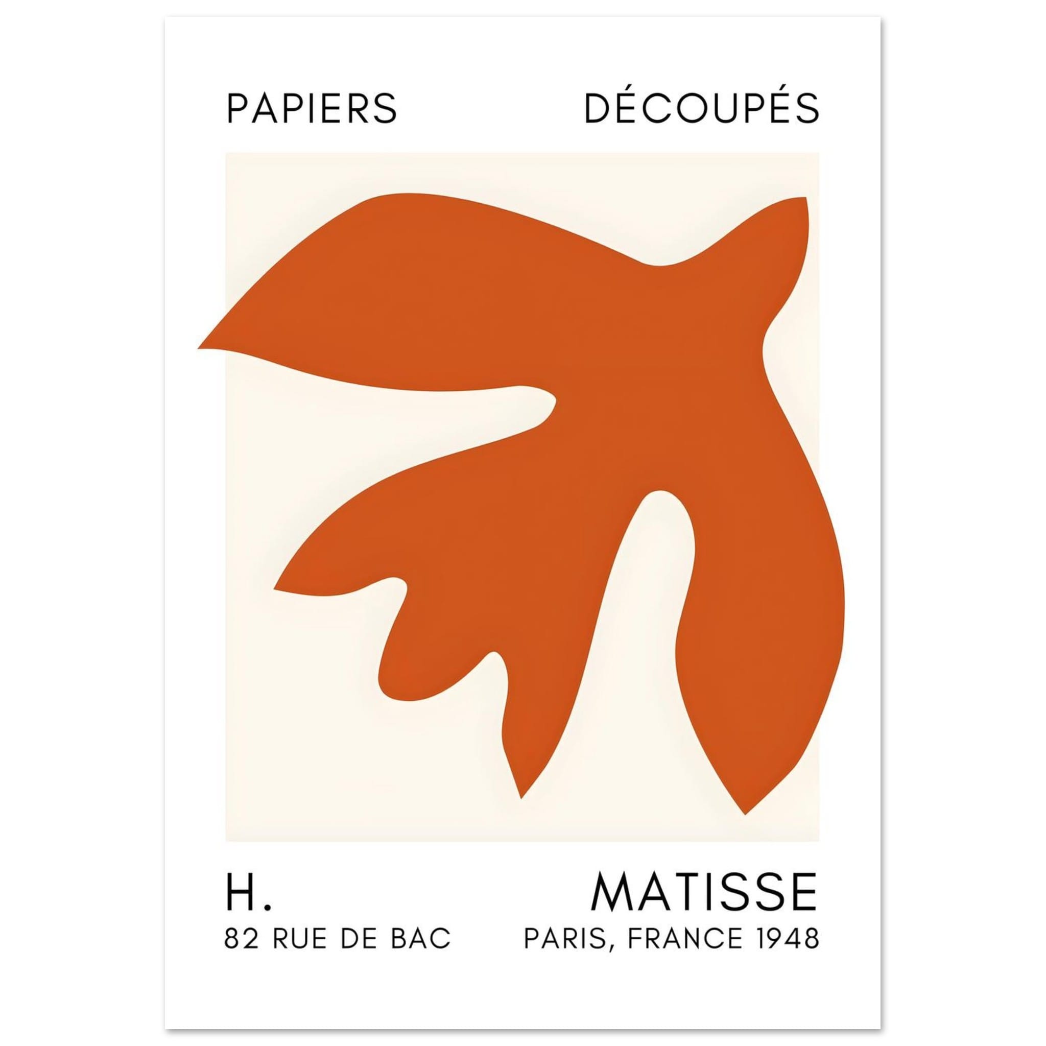 Artfulprints Poster Matisse – Floating forms orange  - A4 21x29.7 cm - Oranje