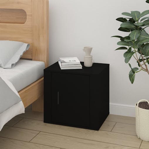 NNEVL Bedside Cabinets 2 pcs Black 50x39x47 cm