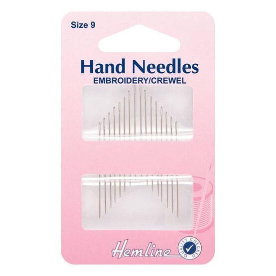 Hemline Size 9 Embroidery Crewel Needles 16 Pack