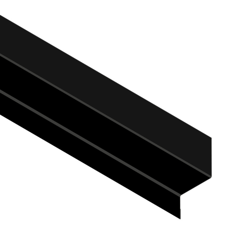 Bavette XS20 pour lambris extérieur en acier noir mat 2,2 m 2 pièces MY METAL FACTORY