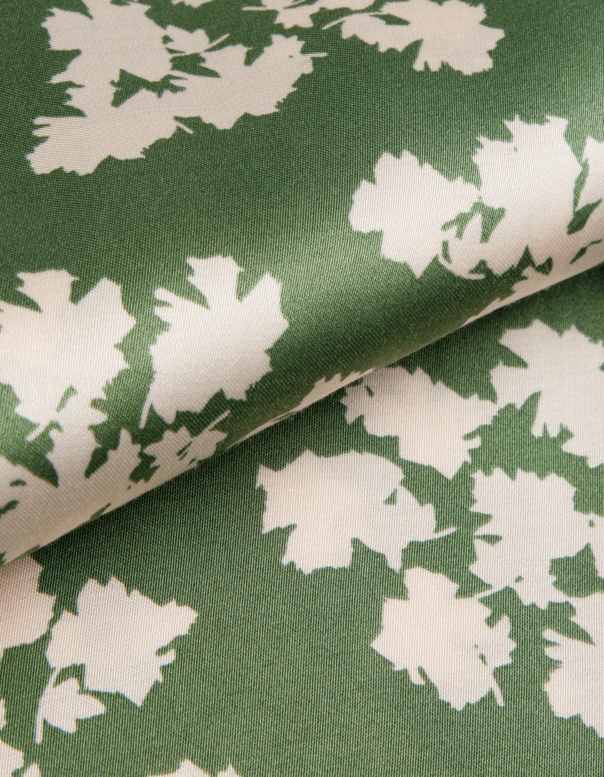 Pantalon large vert imprimé feuilles Femme