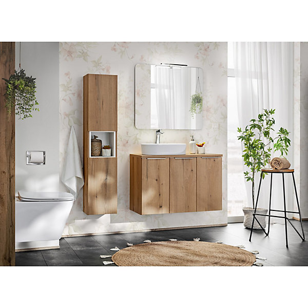 Meuble sous vasque VANO2 portesColoris cheneL60 x P57 x H39 cmMeuble suspendu