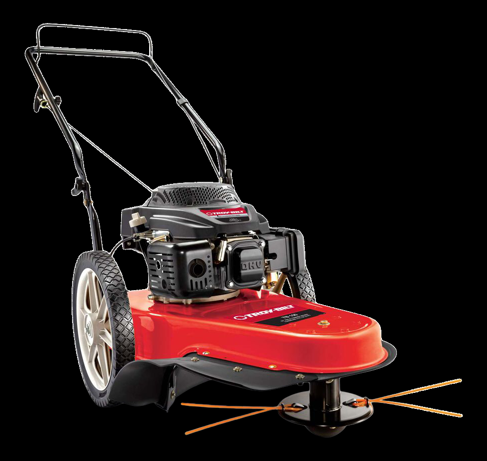 Troy-Bilt 159cc OHV Engine String Trimmer Mower with 14-in Wheels, Black & Red, 22-in
