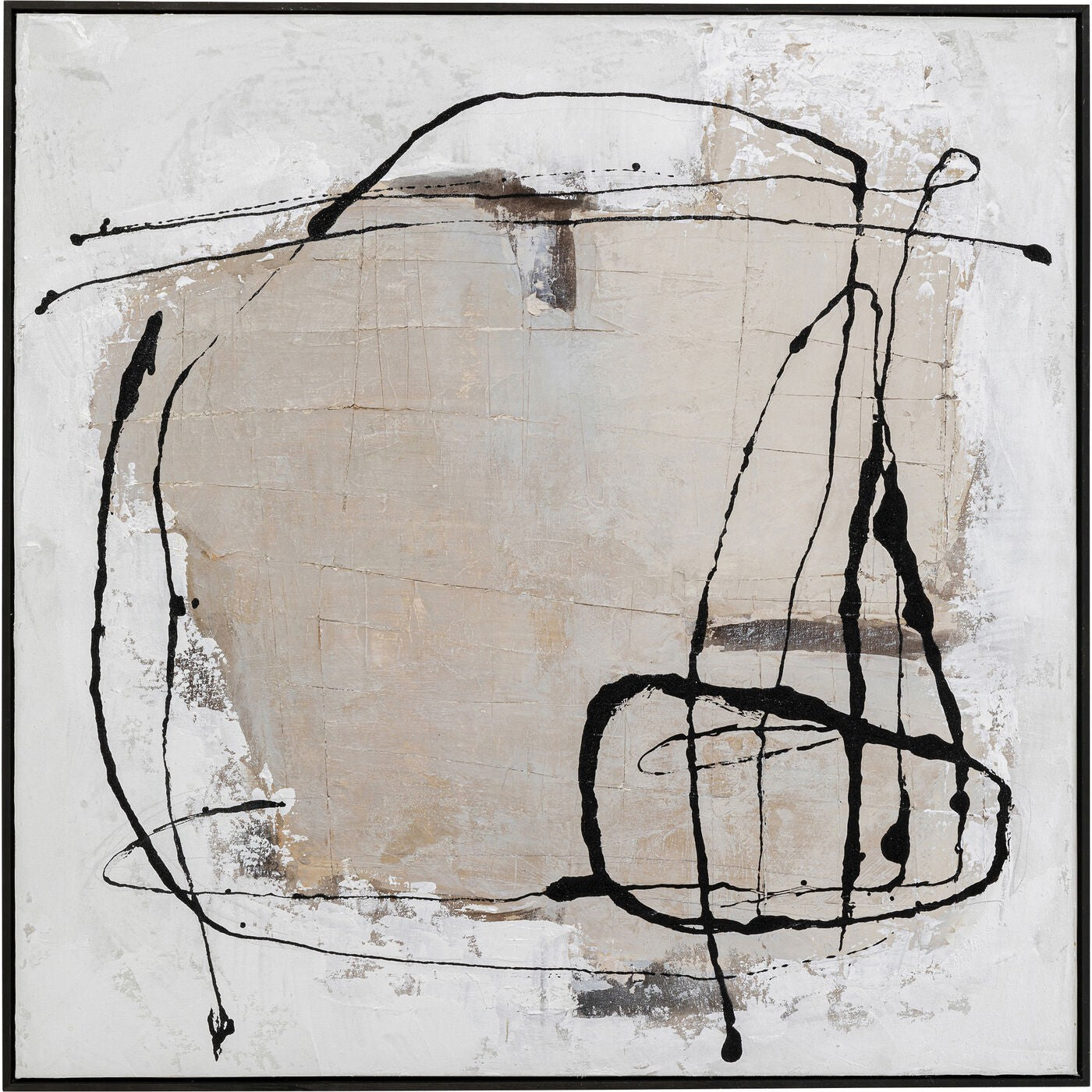 Kare Design Schilderij Frame Dust 100x100cm grijs