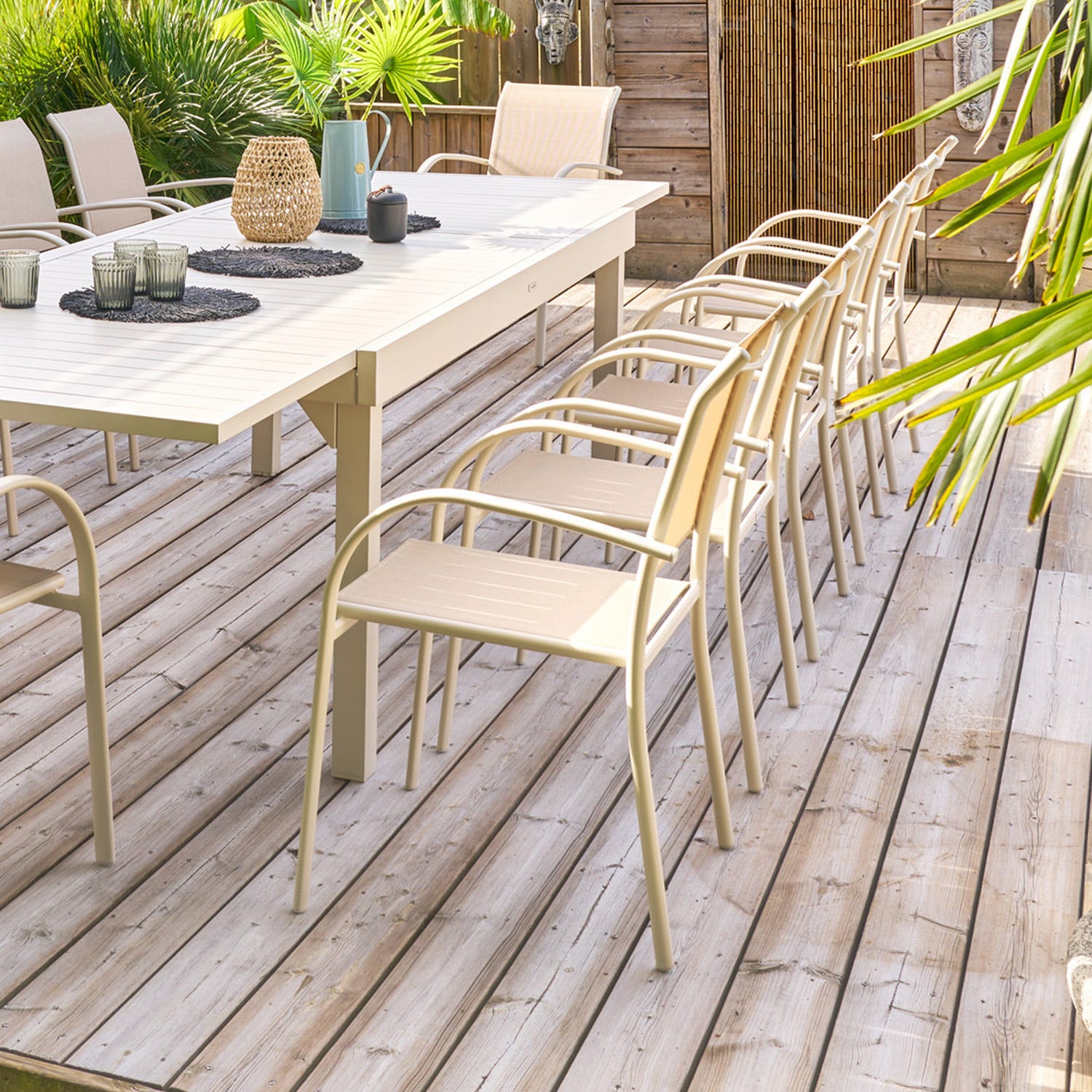 Sedia da giardino con braccioli Piazza beige