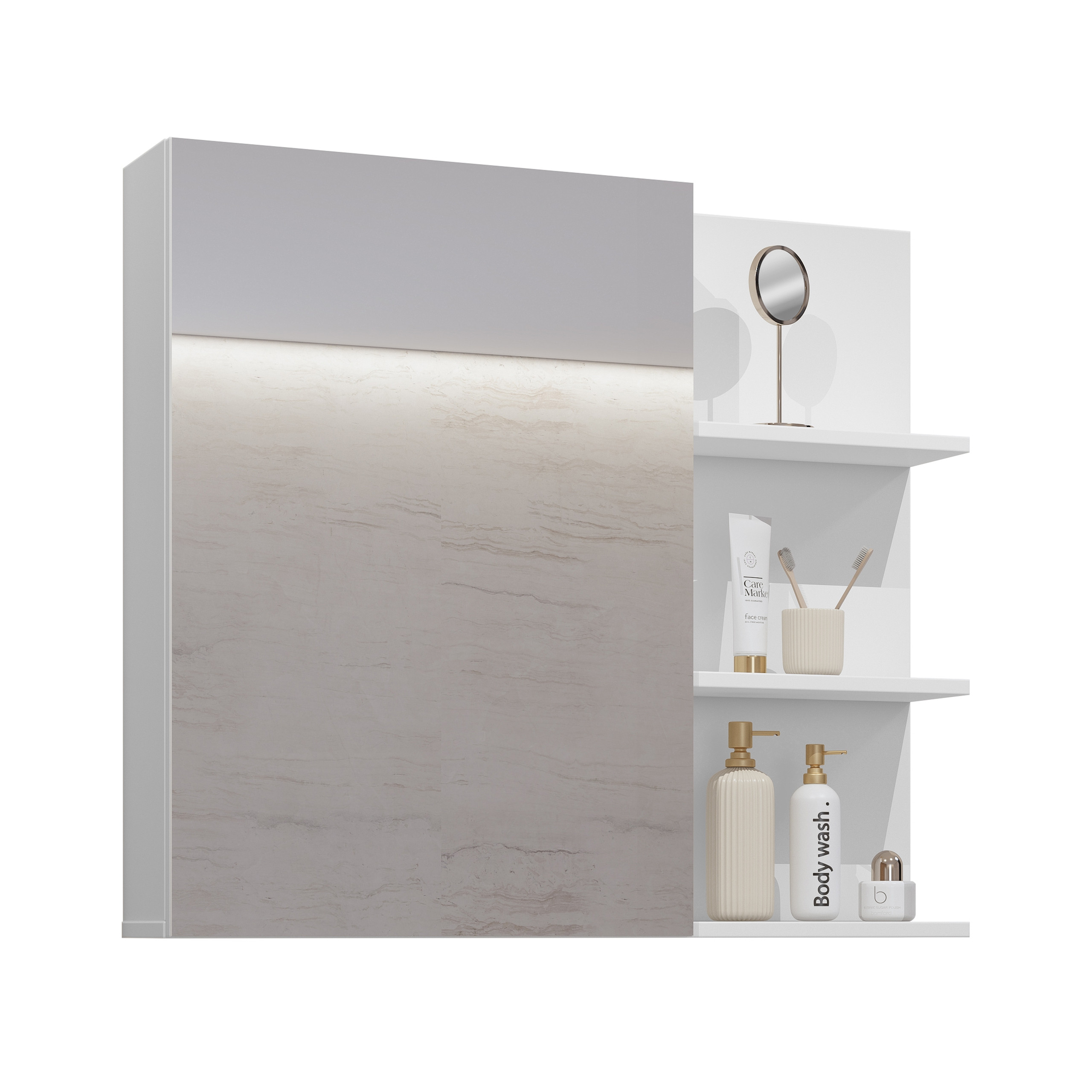 Szafka wisząca z lustrem 78 cm IRVINE do łazienki