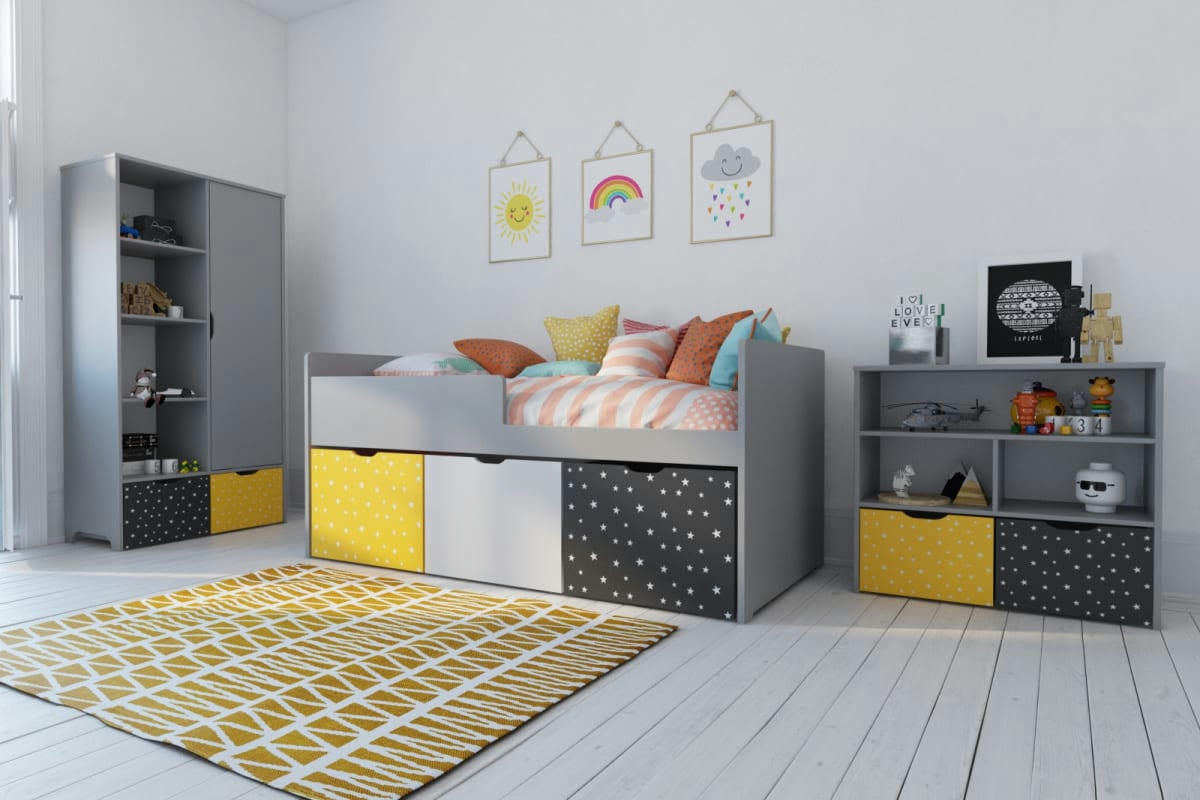 JIM - Meuble de rangement  multicolore  effet bois   40x90