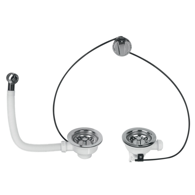 Bonde à panier pour évier double Ø 90 mm WIRQUIN