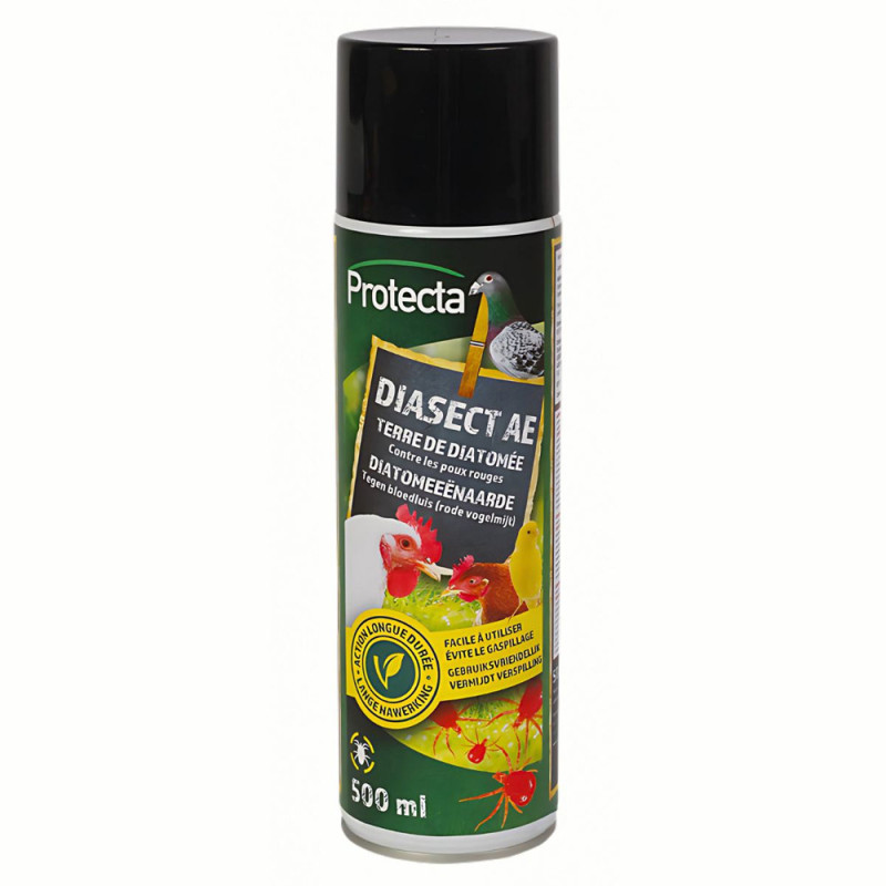Aérosol insecticide Diatomix Terre de diatomée pour l'habitation et le poulailler 0,5 L PROTECTA