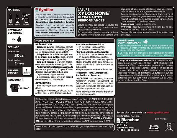 Lasure extérieure Xylodhone Syntilor Chêne doré 1L - 8 ans