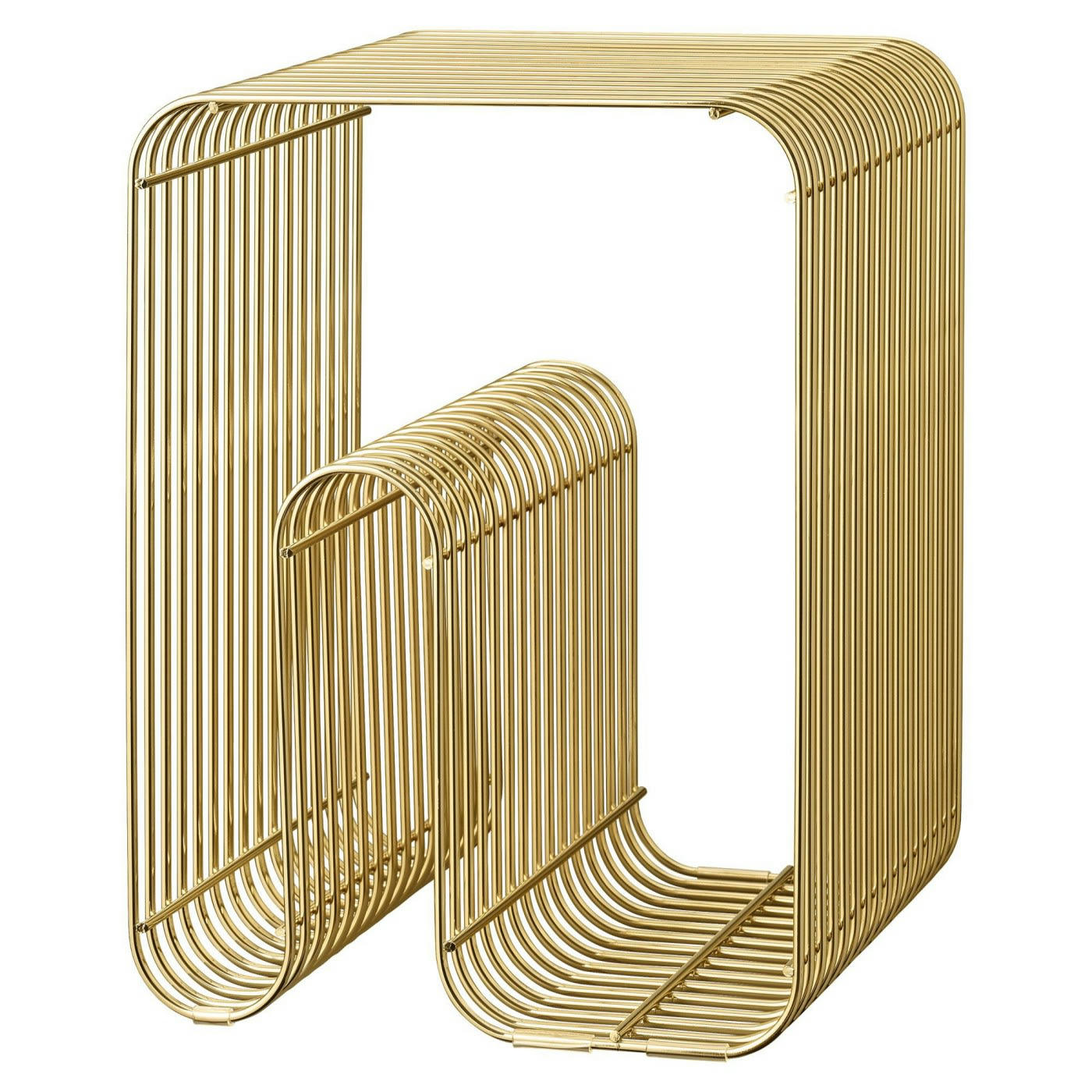 CURVA - Tabouret métal laiton 32,4x32,4xH48,4cm
