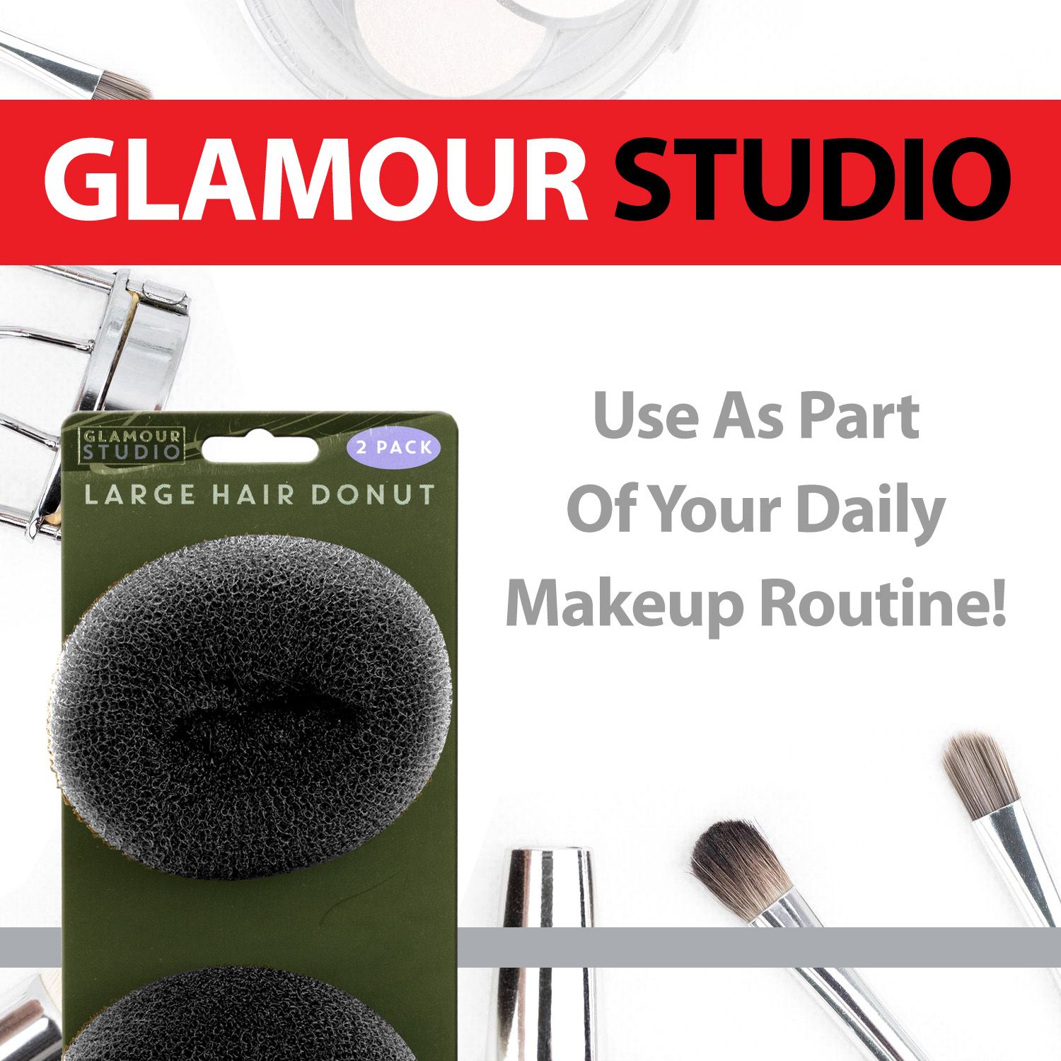 VFM e-Store Large Black Hair Donuts Glamour Studio (2 Pack)