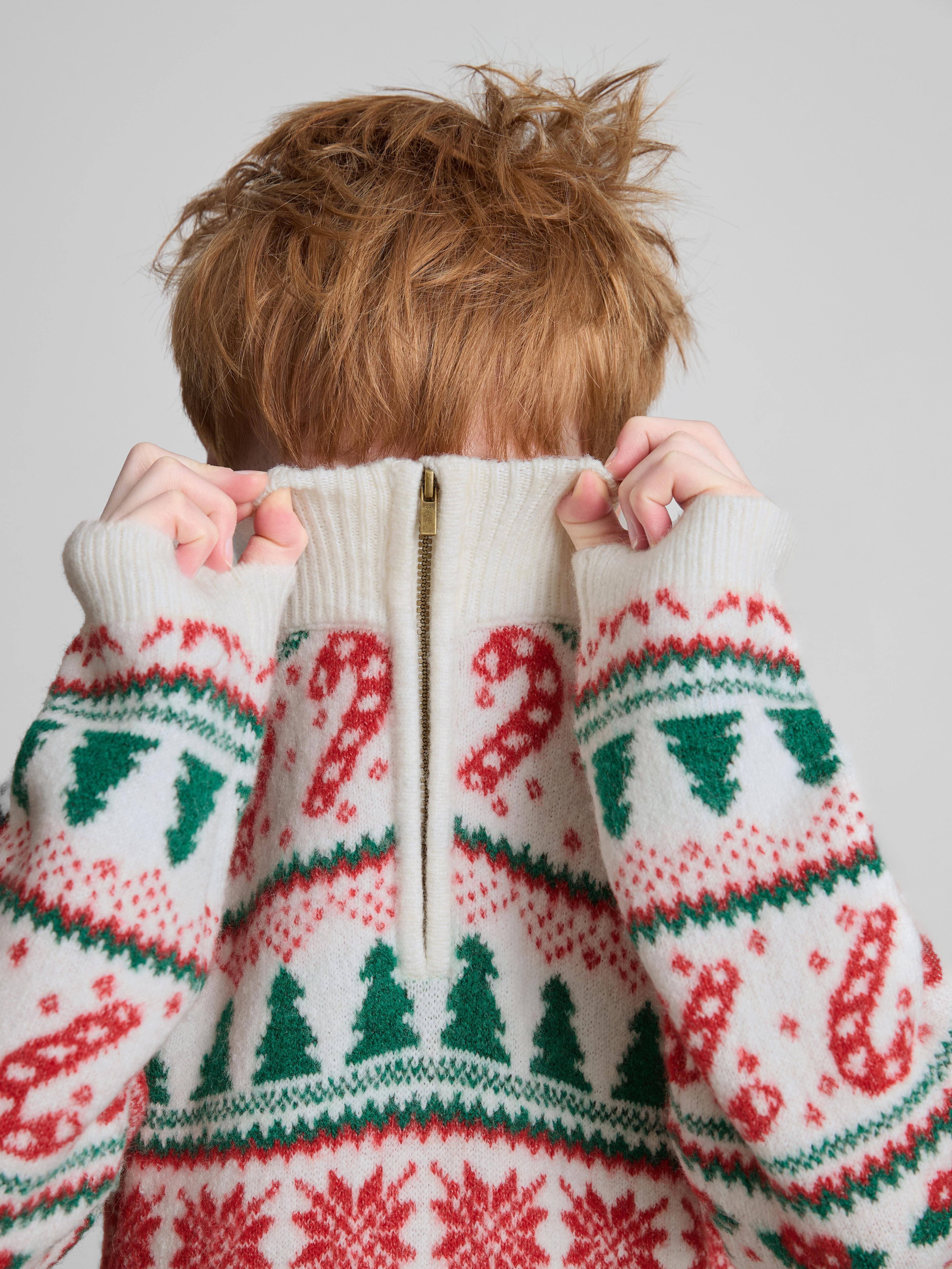 1.5-12yrs | Kid's Candy Cane Fair Isle Family Christmas Sweater