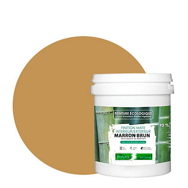 Marron Brun Peinture interieur exterieur aspect mat Natura - Marron Brun - 1L