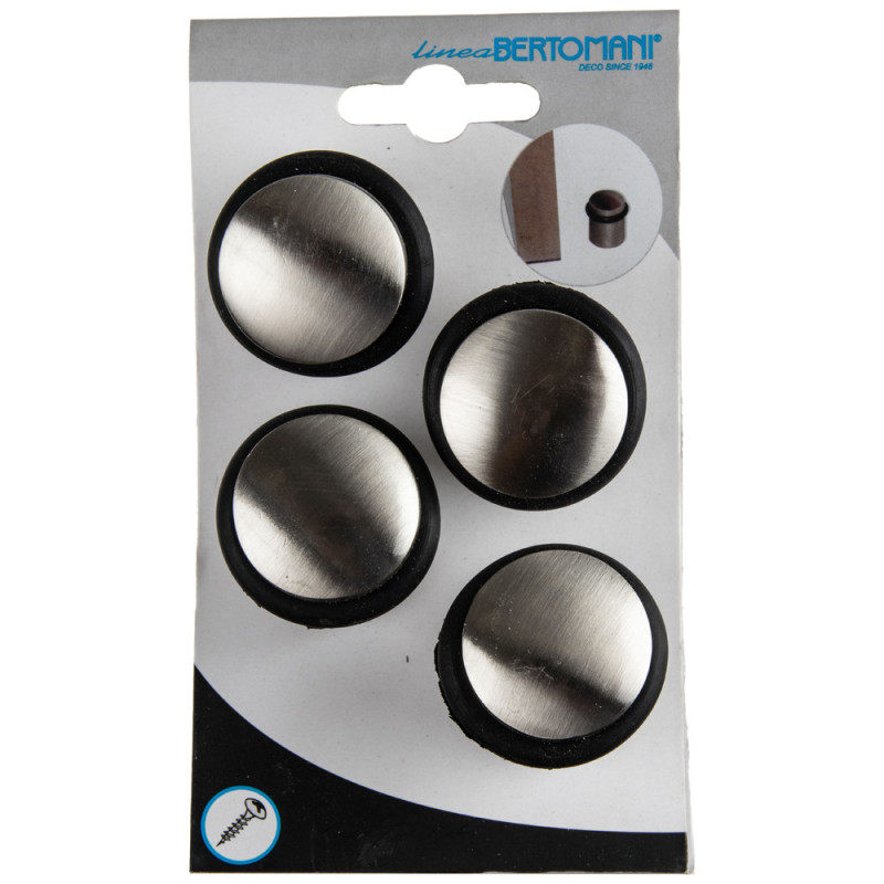 Arrêt de porte en zamac nickel 40 mm 4 pièces LINEA BERTOMANI