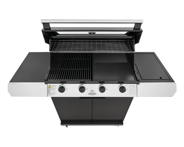 BeefEater 1200 Series - 4 Burner Black Enamel BBQ With Side Burner