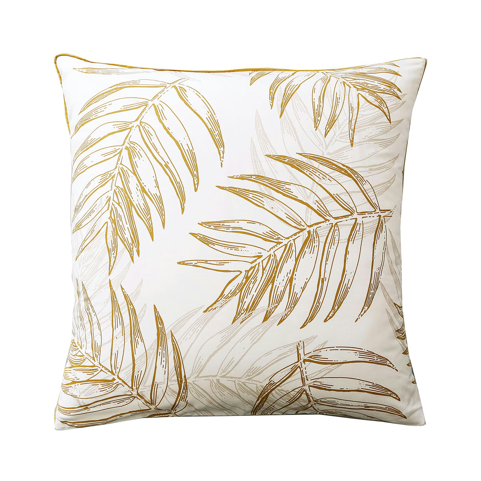 PALRI - Taie d'oreiller 63x63 jaune en coton