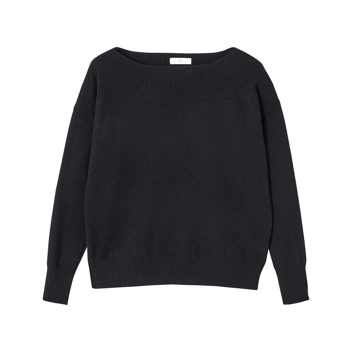 Pull en cachemire col bateau en fine maille
