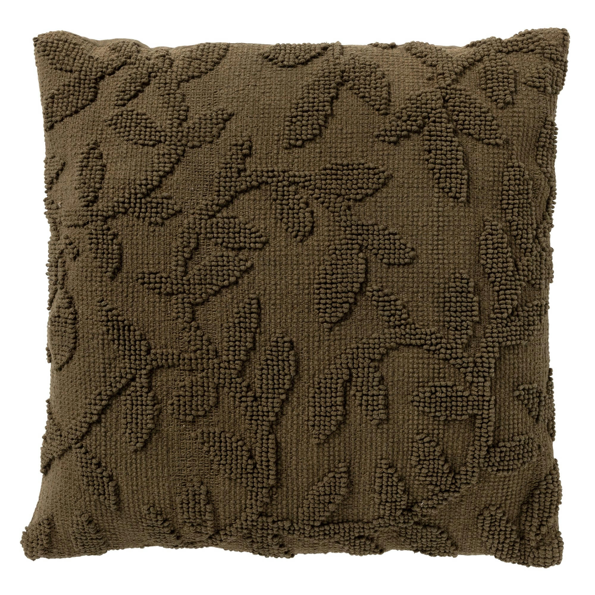 - Housse de coussin vert en coton-45x45 cm avec motif fleuri