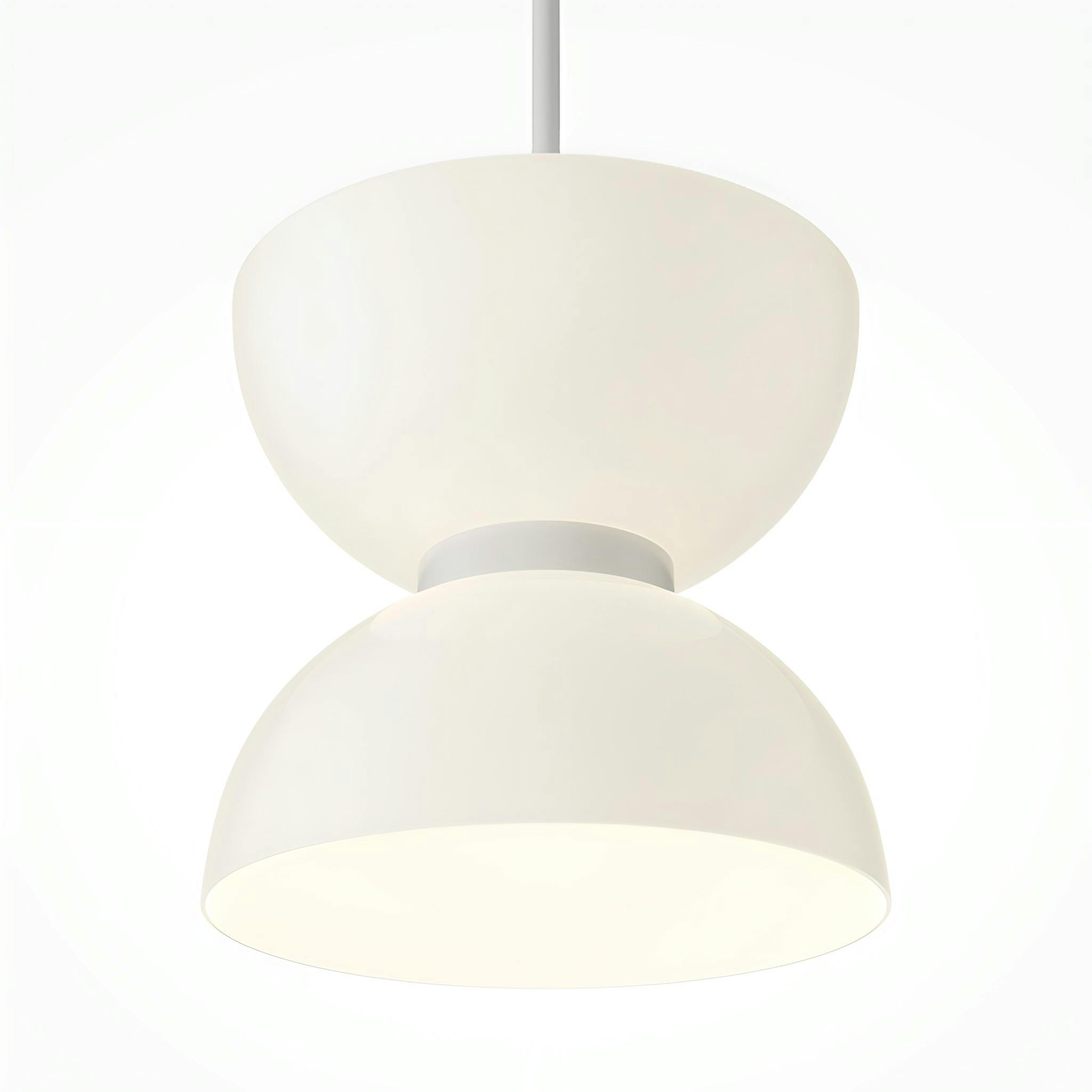 Suspension design blanche – sablier en verre blanc ENID