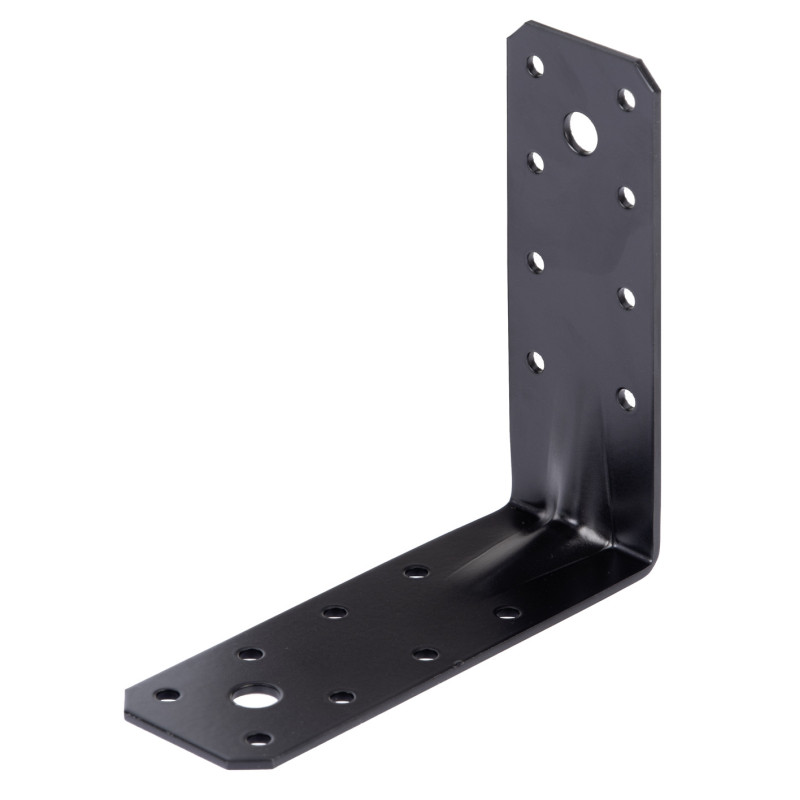 Equerre renforcée en acier noire 125 x 125 x 45 mm ALBERTS