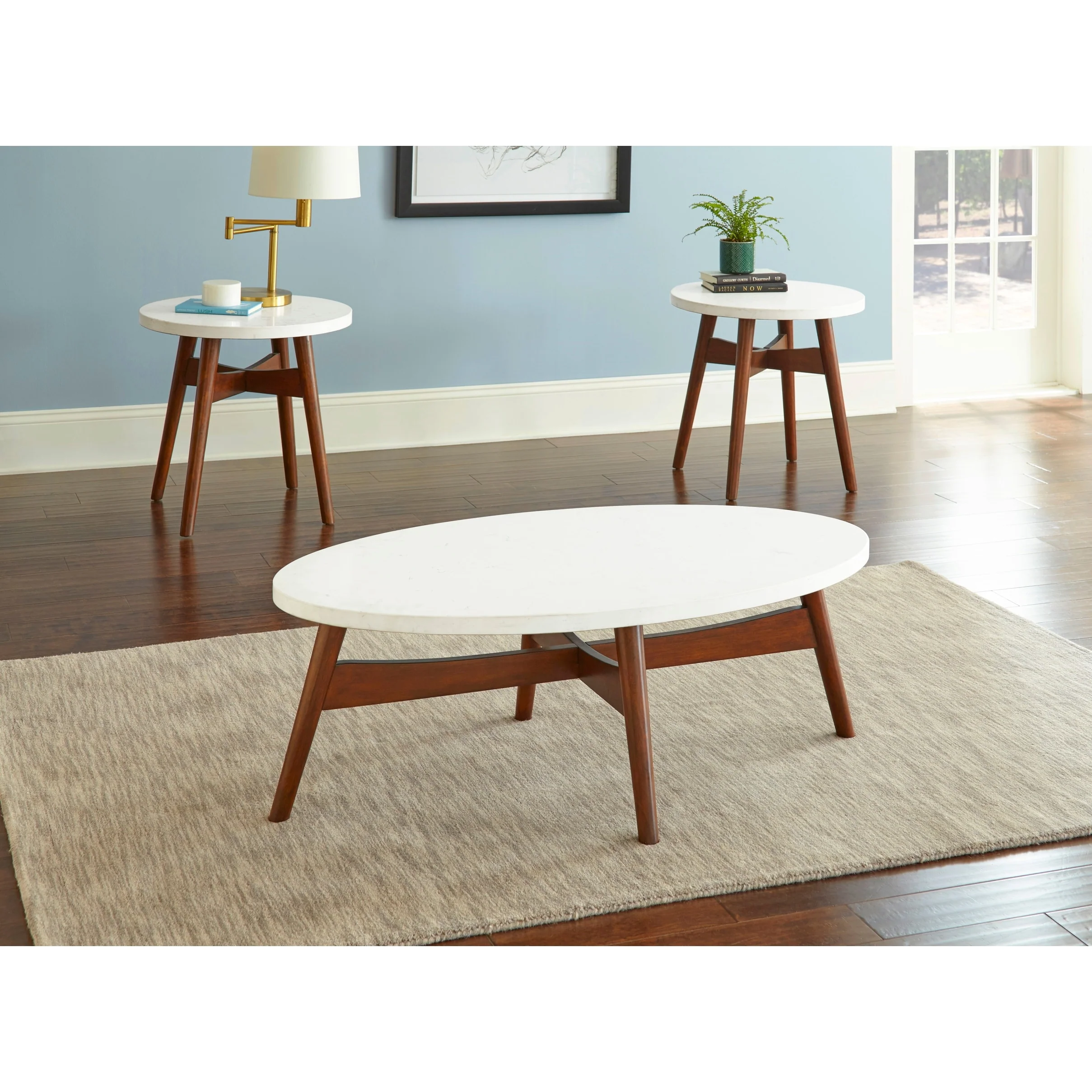 Steve Silver Stonebrook Cherry Wood Oval Coffee Table