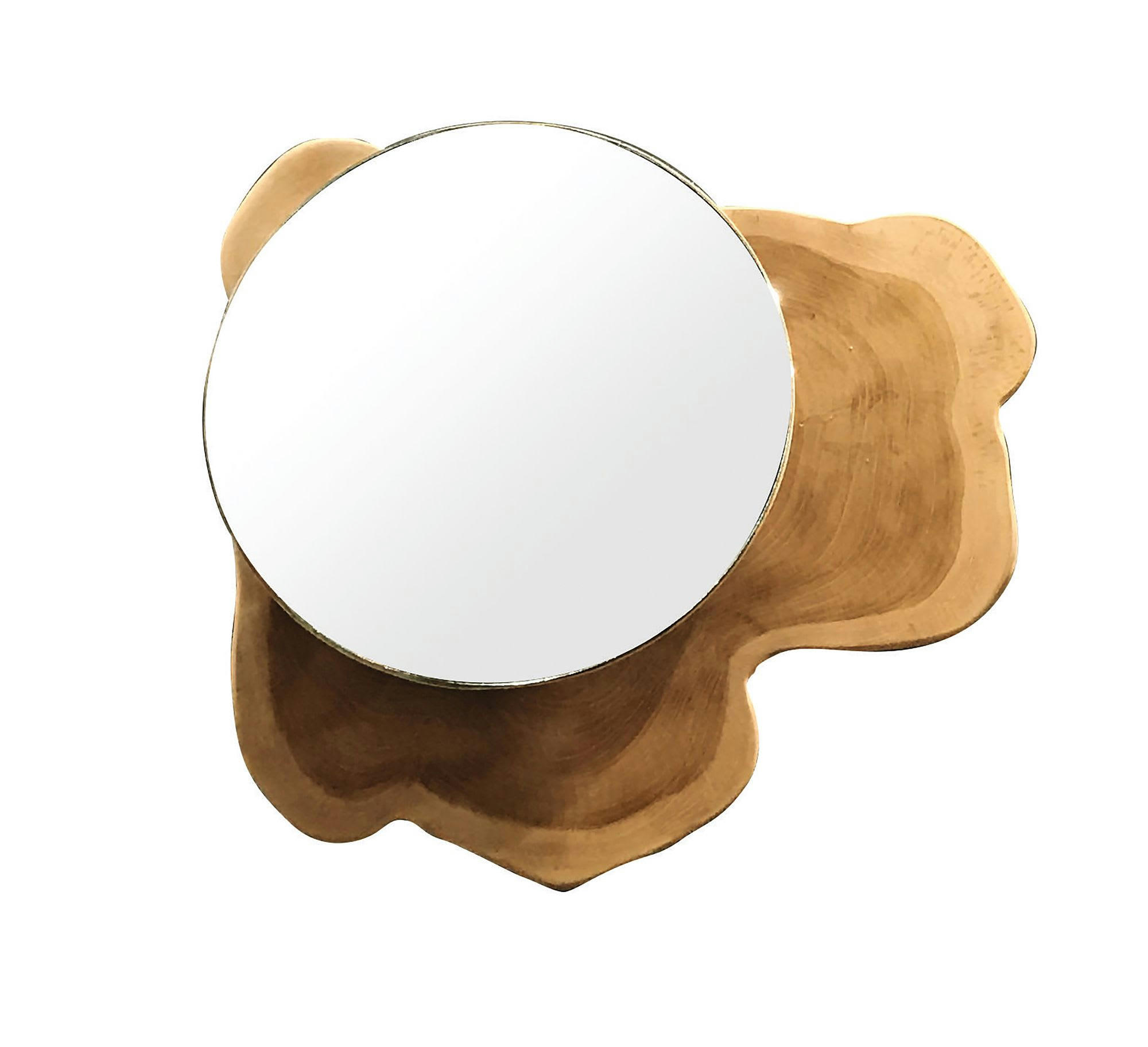 CIRCLE - Miroir de forme naturelle en teck Ø23/30cm