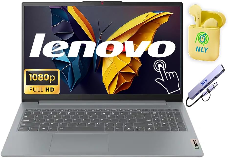 Lenovo IdeaPad Slim 3 Touchscreen Laptop  15.6 FHD Laptop Computer  8-Core AMD Ryzen 7 5825U  16GB RAM 1TB Storage (512GB SSD+512GB Docking Station Set)  Windows 11  NLY Earphones  Arctic Grey