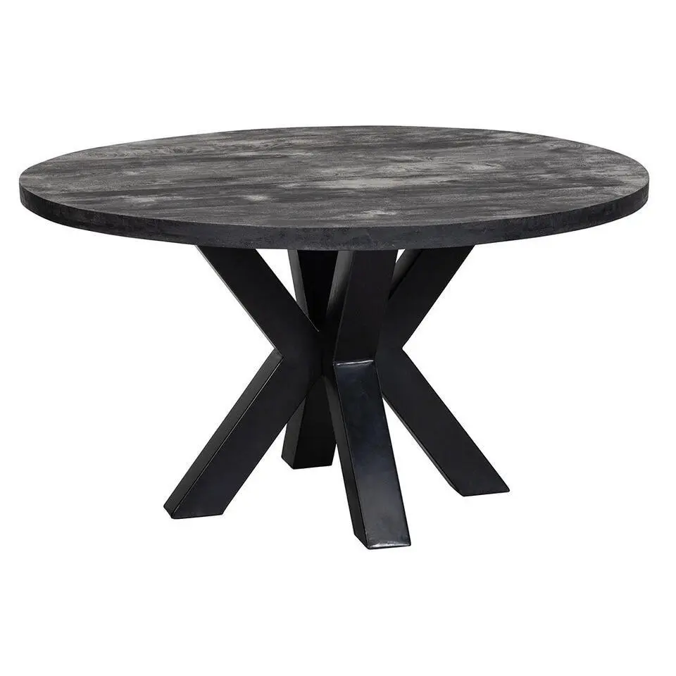 Mangohoutonline - Eettafel Madison Black &Oslash; 140 Rond - Zwart - Mahom
