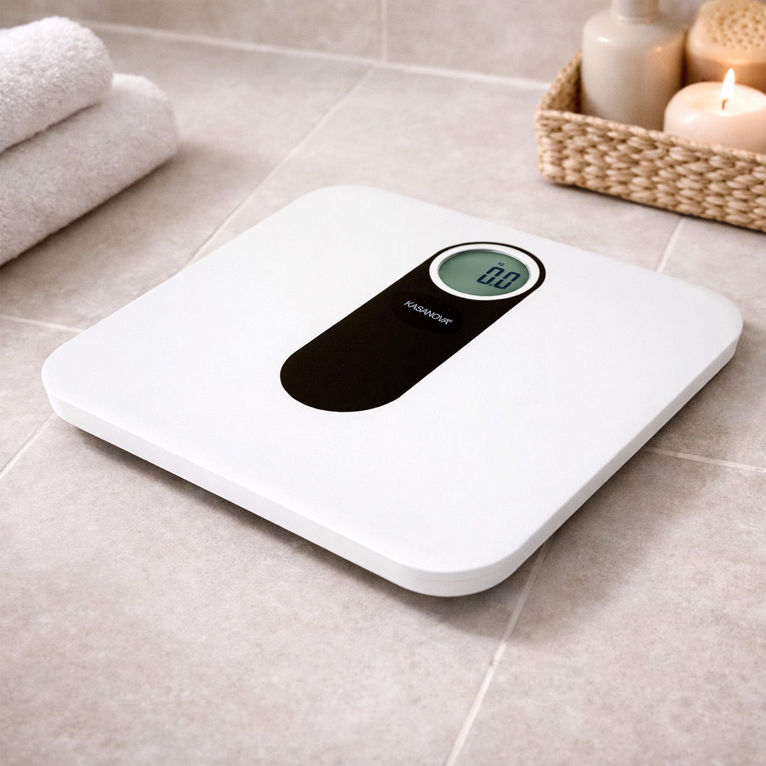 Bilancia pesapersone digitale 150 kg bianco nero