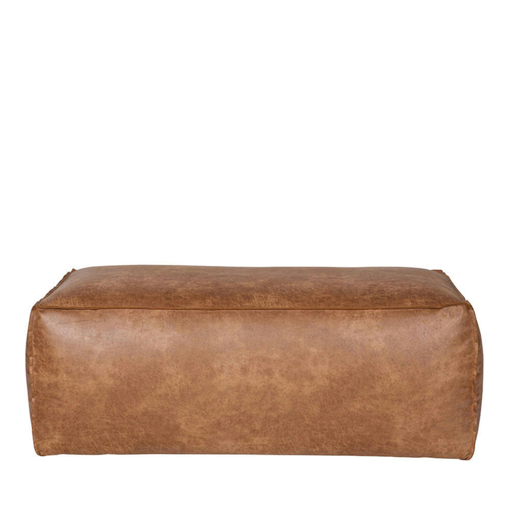 BRONCO - Pouf rectangulaire vintage cognac