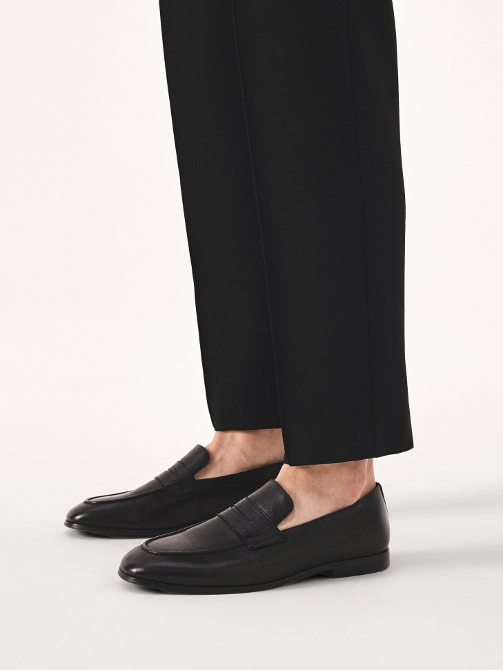 Black classic leather loafers