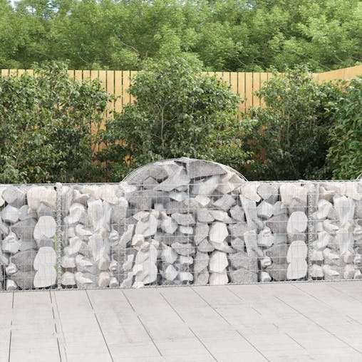 NNEVL Arched Gabion Baskets 6 pcs 200x30x80/100 cm Galvanised Iron
