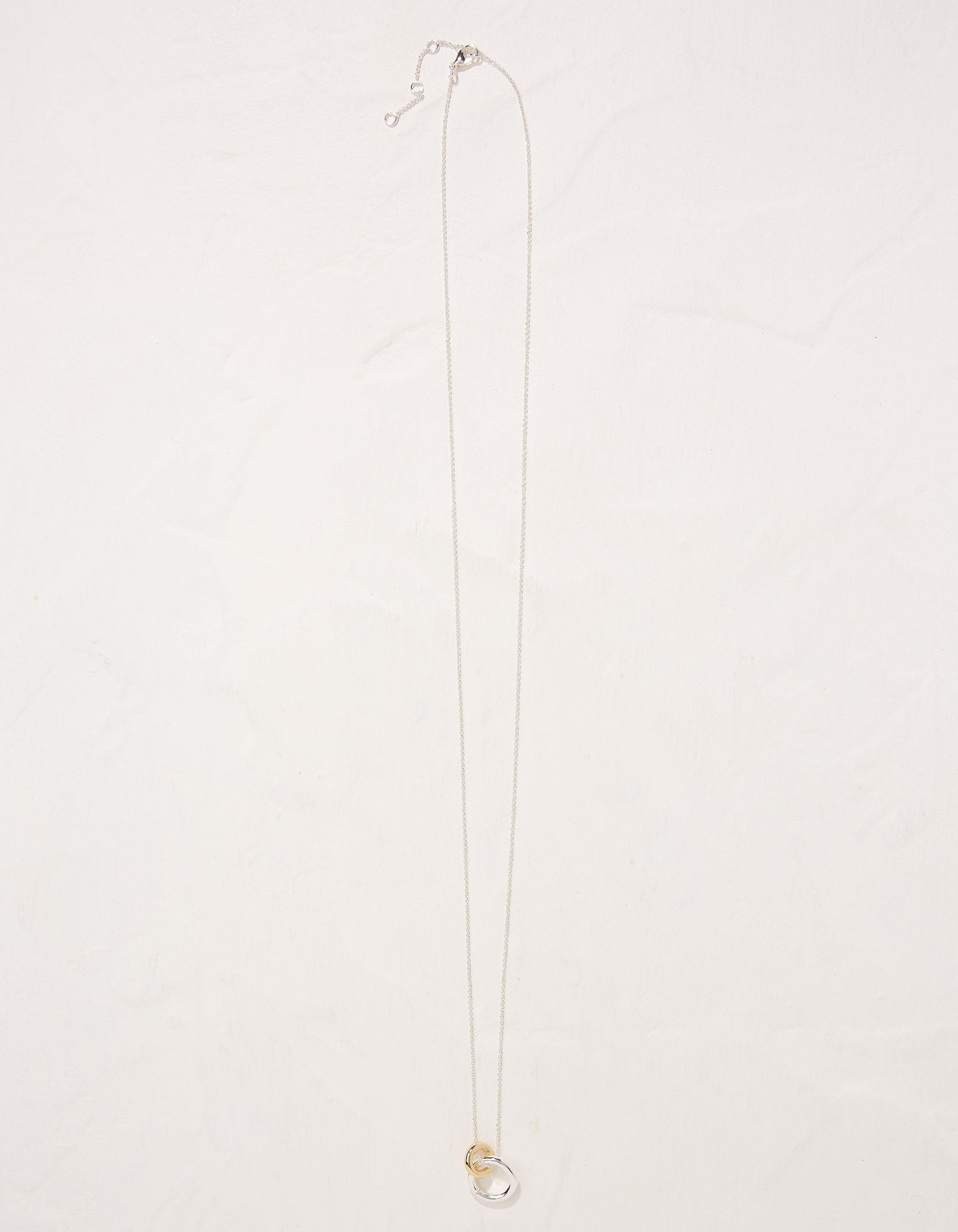 Gold and Silver Disc Pendant Necklace