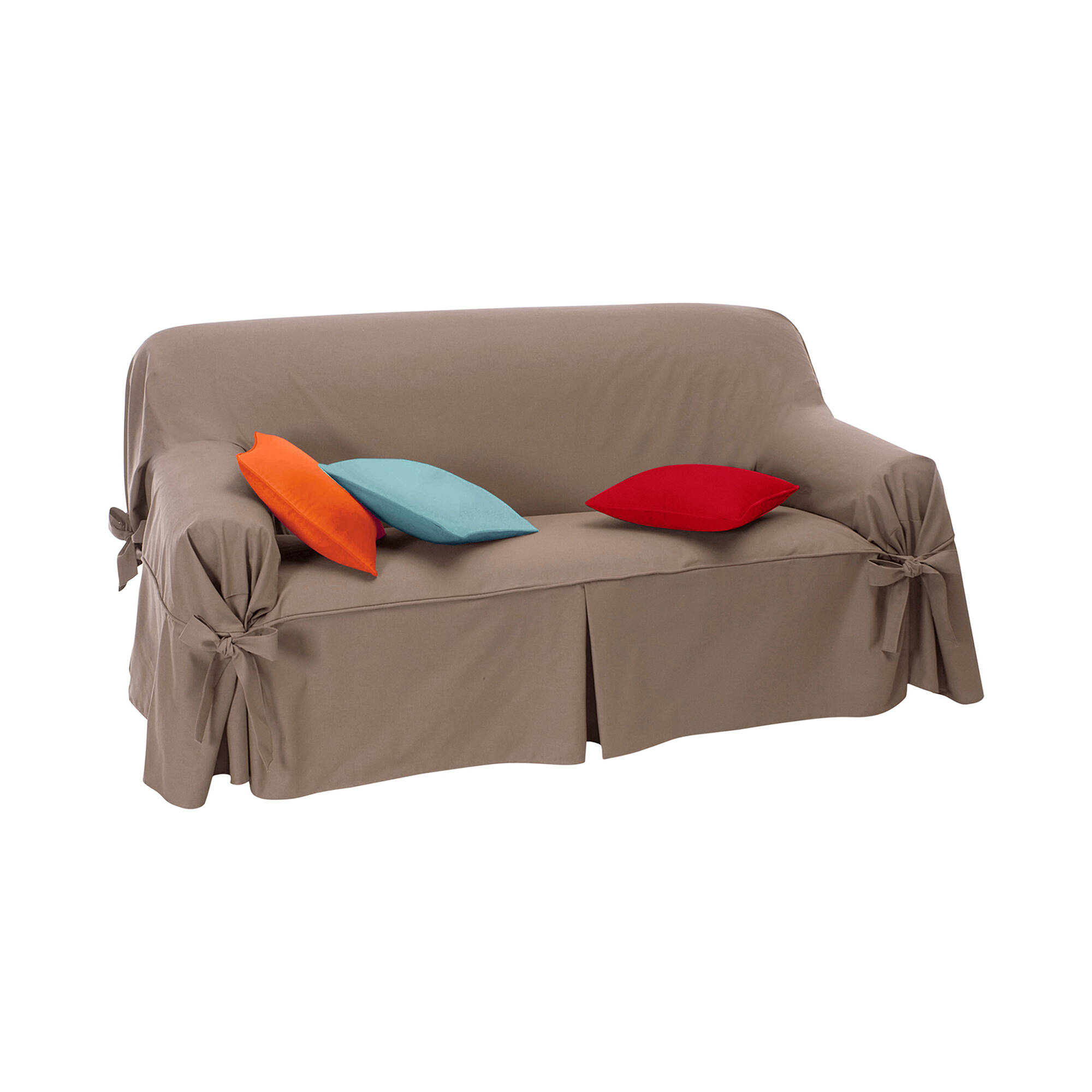 Housse bachette coton uni nouettes fauteuil canapés