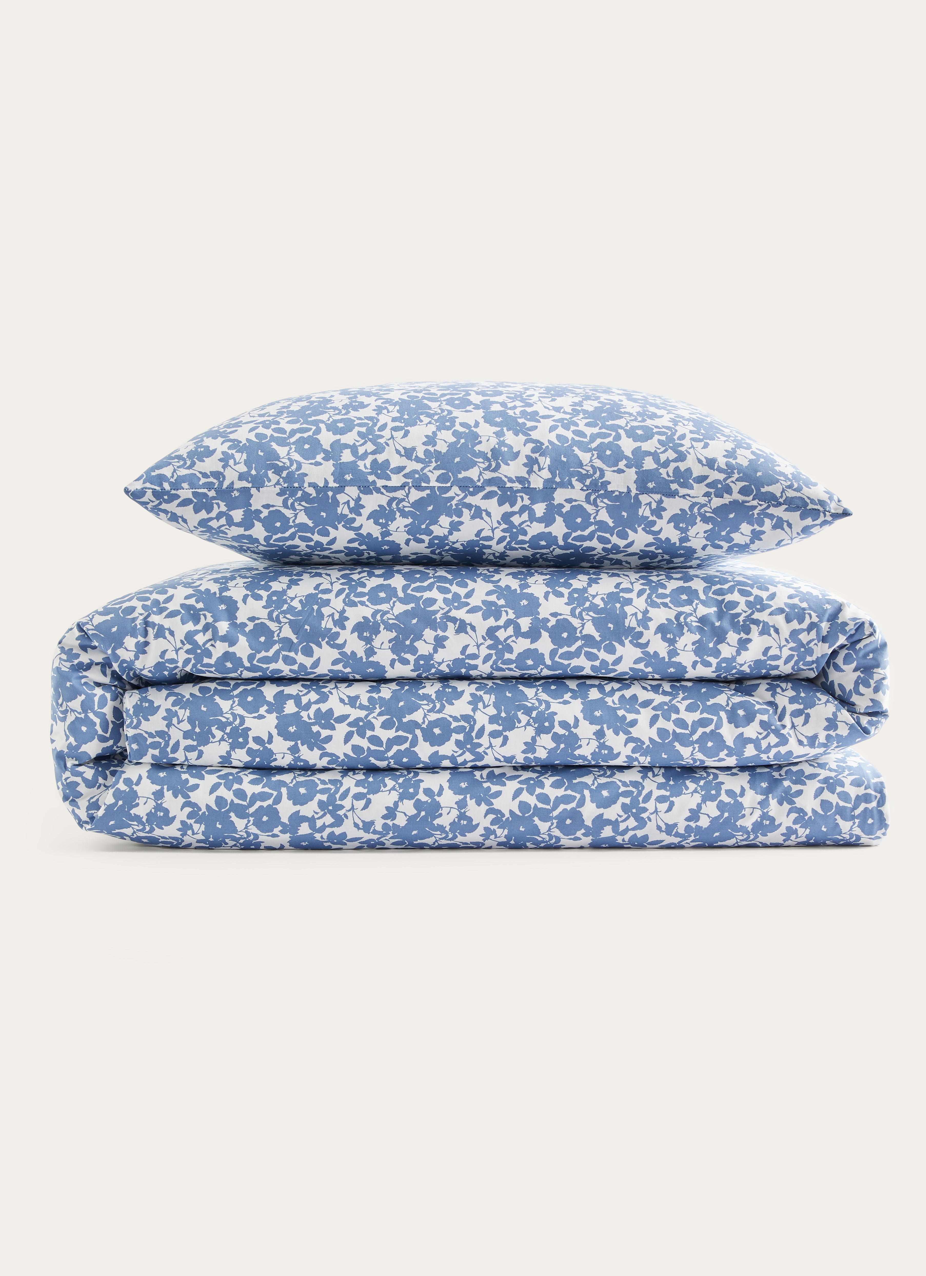 HOUSSE DE COUETTE FLEURIE EN COTON BCIVERT DE GRIS