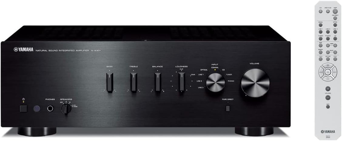 Yamaha Audio A-S301BL Natural Sound Integrated Stereo Amplifier (Black)
