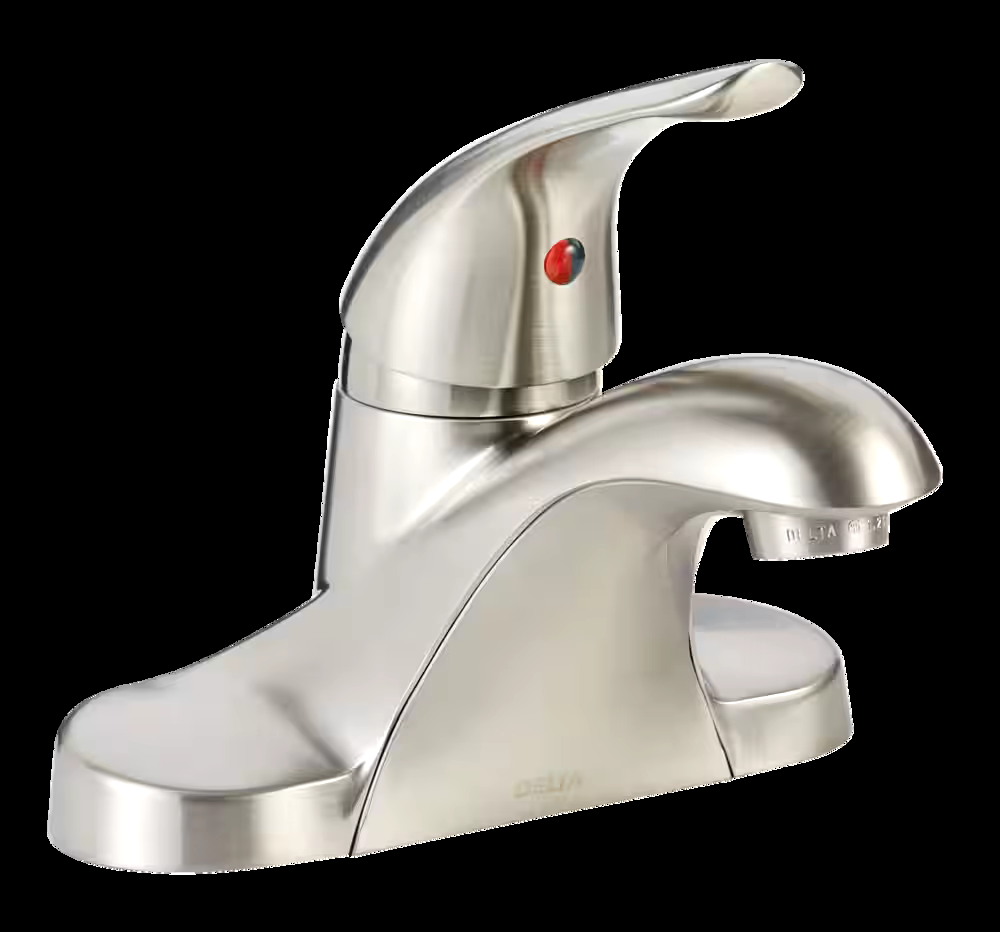 Delta Faucet Principals Single Handle 4-in Centerset Bathroom Sink Faucet, WaterSense® Certified, Brushed Nickel