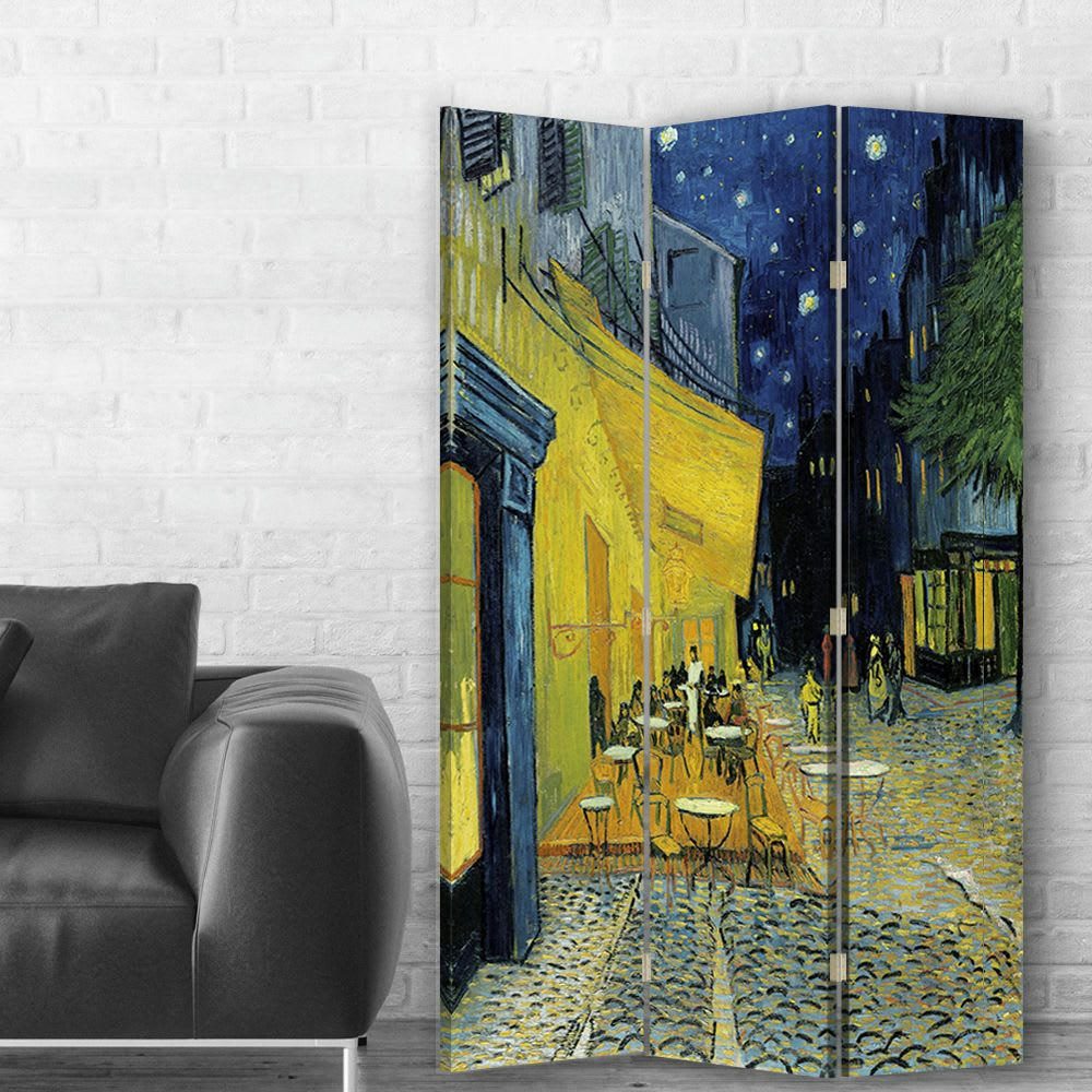 - Paravent terrasse du Café le soir - Van Gogh cm 110x150 (3 volets)