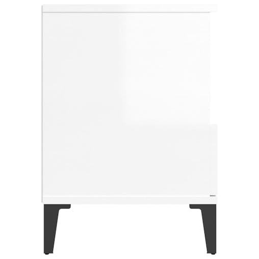 NNEVL Bedside Cabinets 2 pcs High Gloss White 40x35x50 cm
