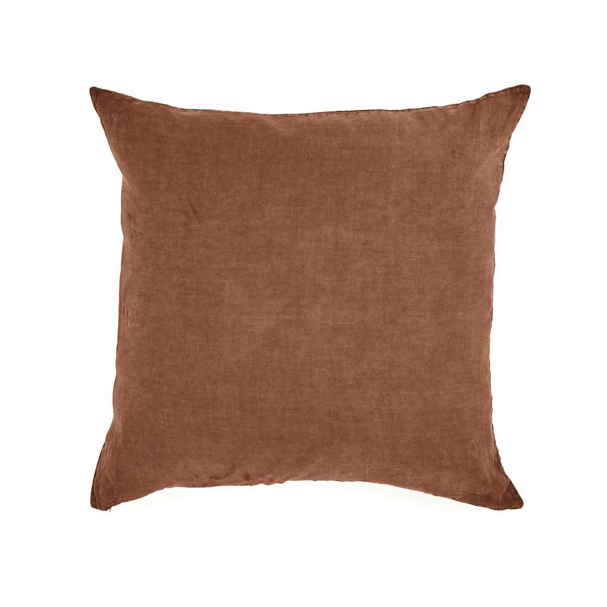 BASES DE LA LITERIE - Taie d'oreiller en lin pur lavé Terre Cuite 65x65