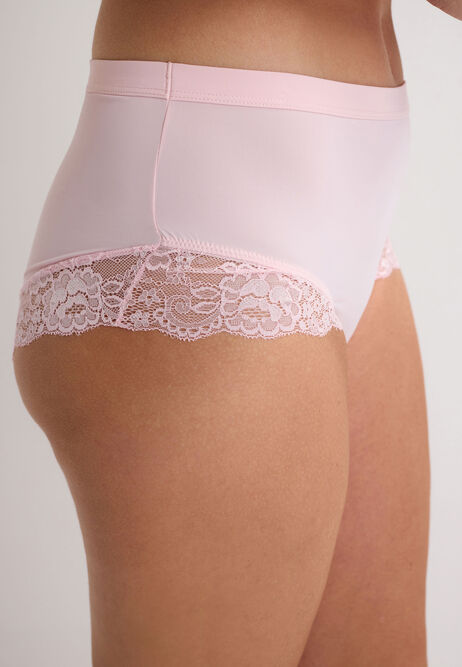 Womens 3pk Natural, White & Black High Waist Lace Briefs