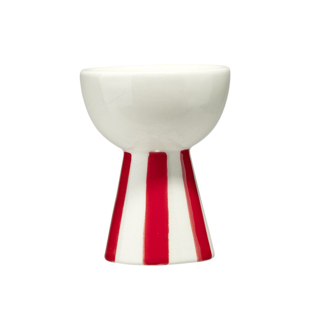 Coquetier motif bayadère rayures colorées dolomite Ø5xH6,5cm