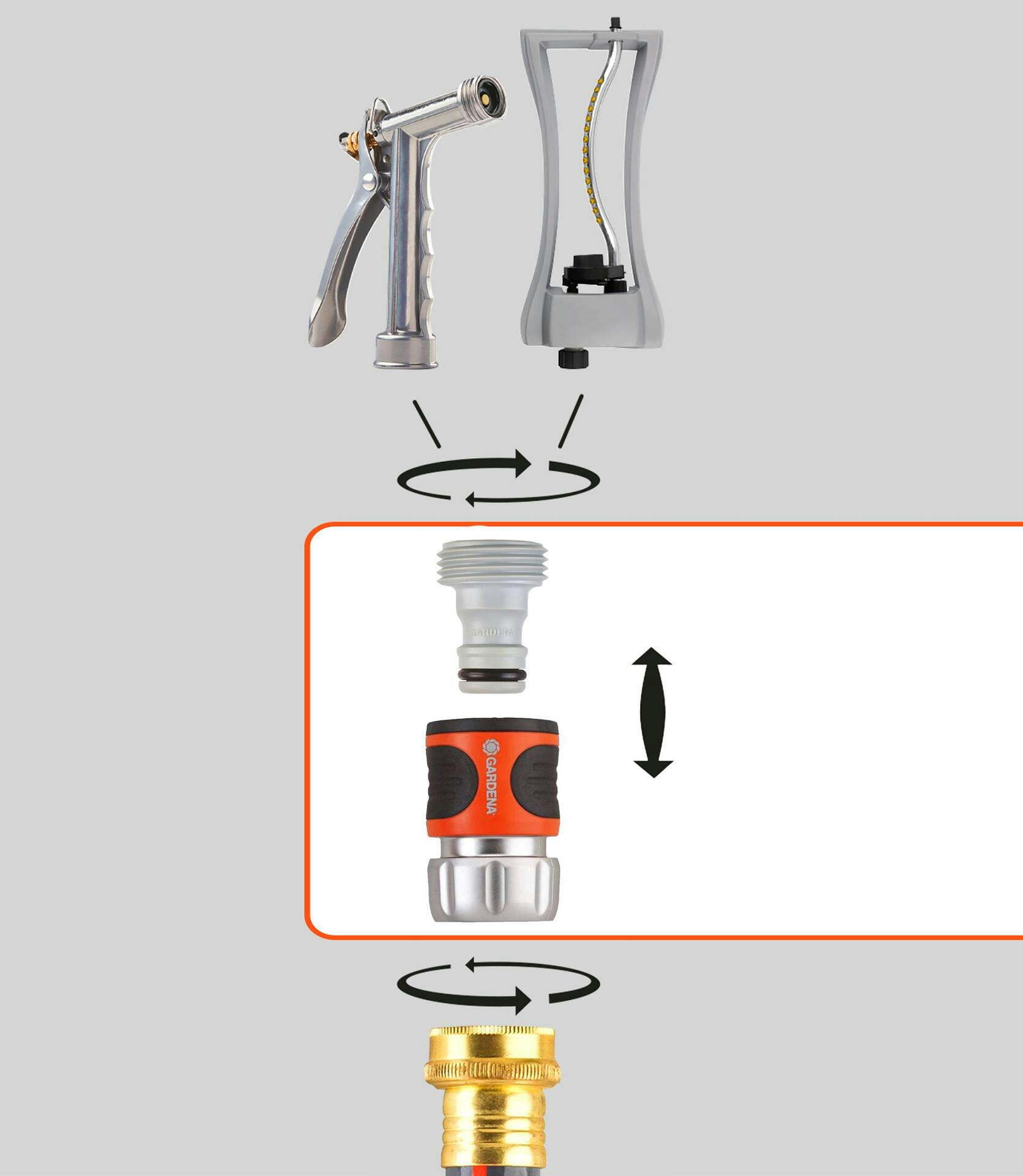 Gardena Premium Accessory End Male-to-Hose Connector Set, 2-pc
