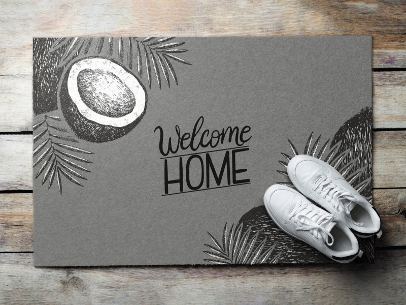 Wycieraczka do butów 60x40 Welcome Home Tropikalna liście Tulup