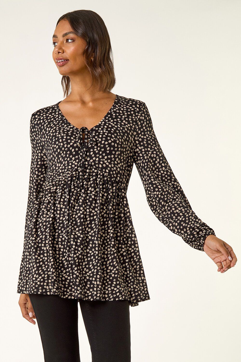Roman Printed Snit Jersey Top