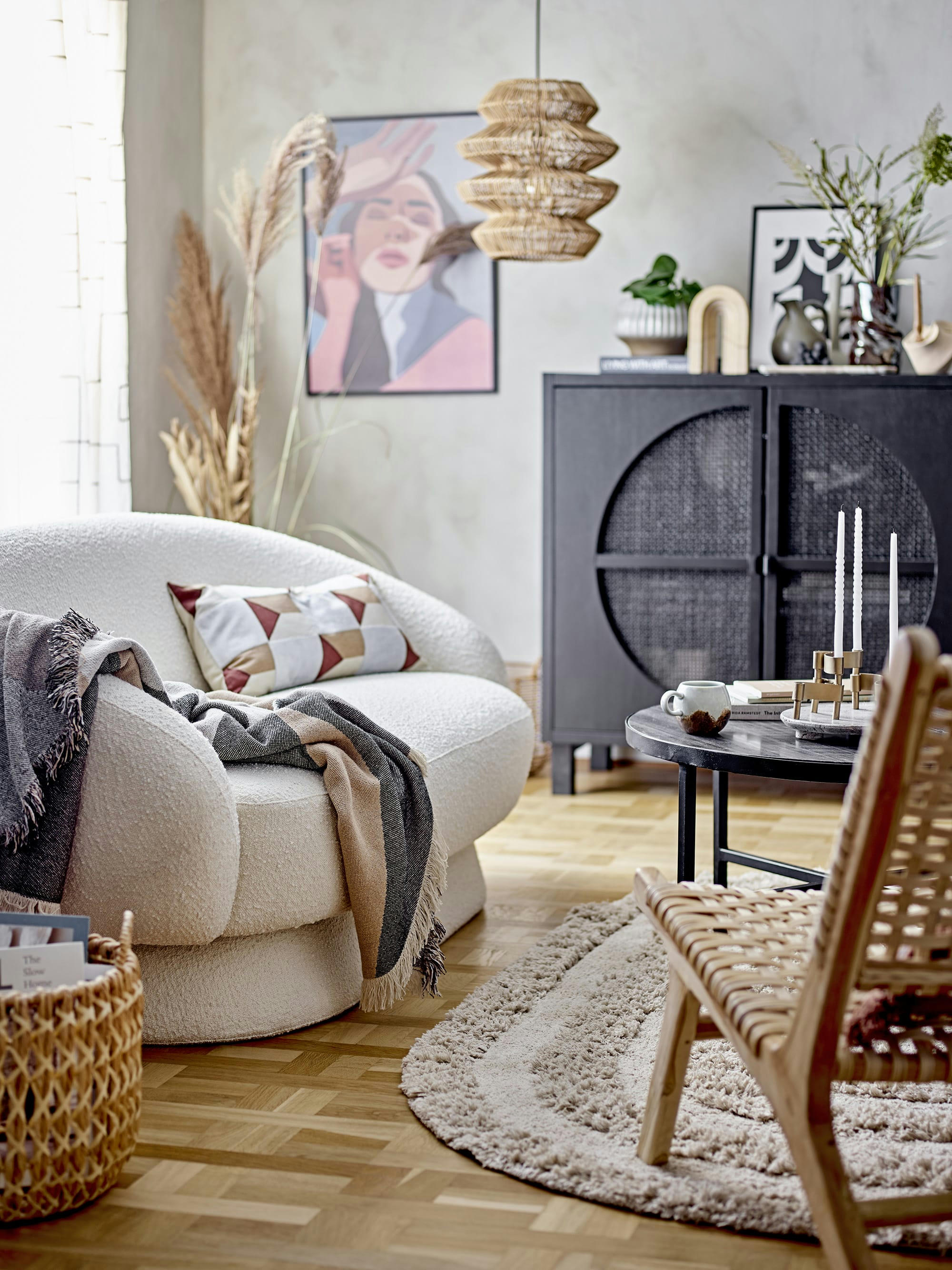 TASJA - Couverture en coton de couleur neutre