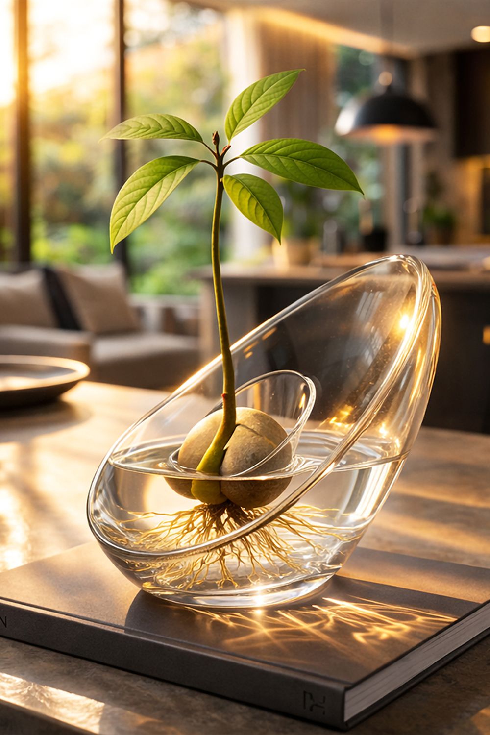 Mikamax Glass Avocado Vase - Clear