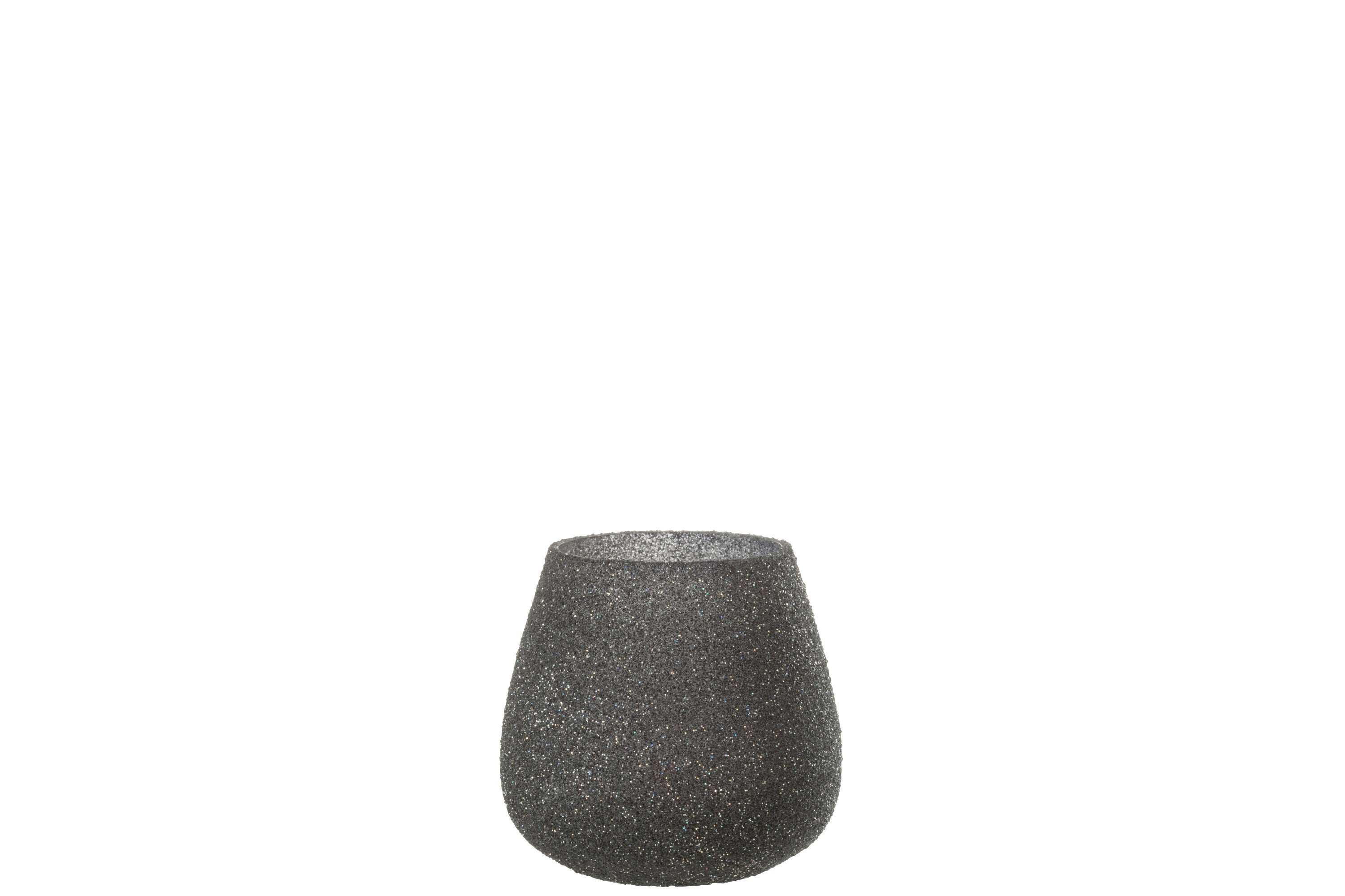 J-Line windlicht Glitter - glas - paars - medium