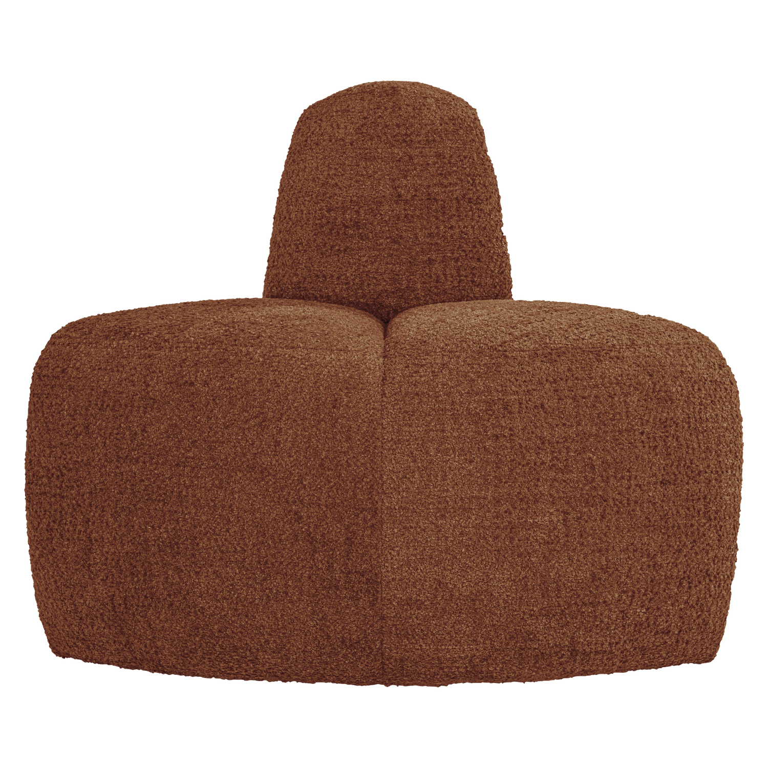 WOOOD eetbank hoek rond rugleuning Mojo - Wollig - Roestbruin - 83x100x74